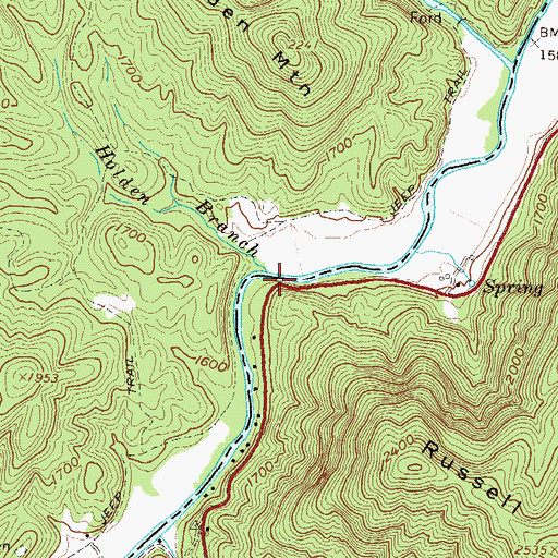 Topographic Map of Holden Branch, GA