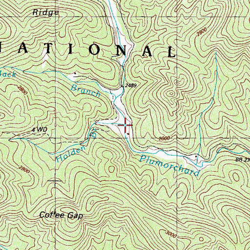 Topographic Map of Holden Branch, GA