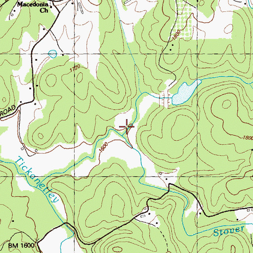 Topographic Map of Holden Creek, GA