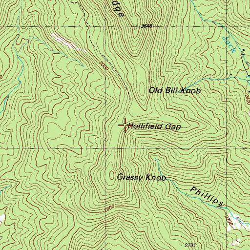 Topographic Map of Hollifield Gap, GA