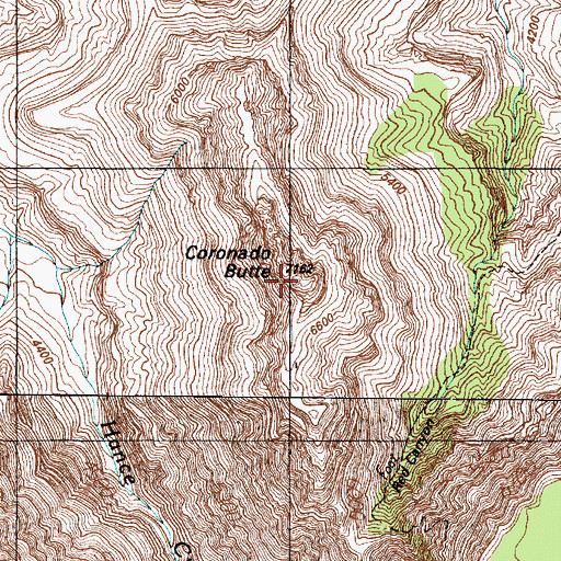 Topographic Map of Coronado Butte, AZ