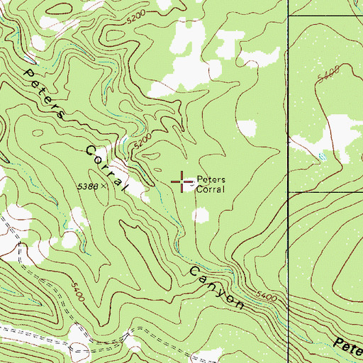 Topographic Map of Peters Corral, AZ