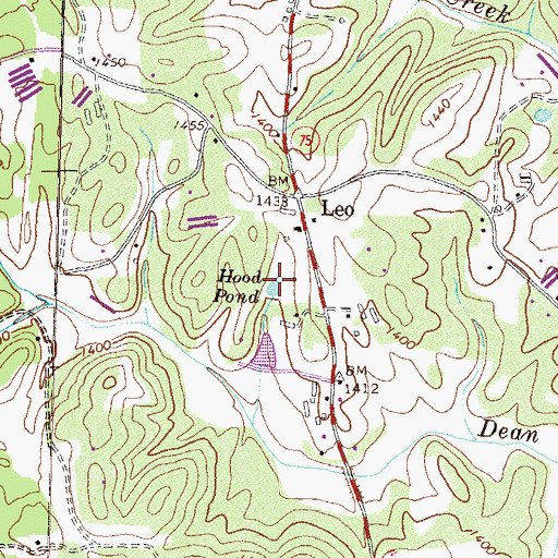 Topographic Map of Hood Pond, GA