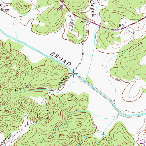 Topographic Map of Hooper Bridge, GA