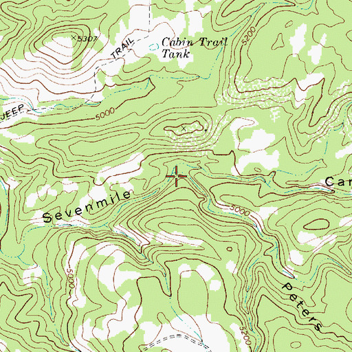 Topographic Map of Peters Corral Canyon, AZ