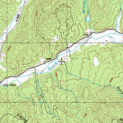 Topographic Map of Horse Cove, GA