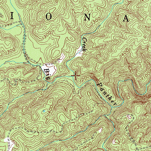 Topographic Map of Horse Creek, GA