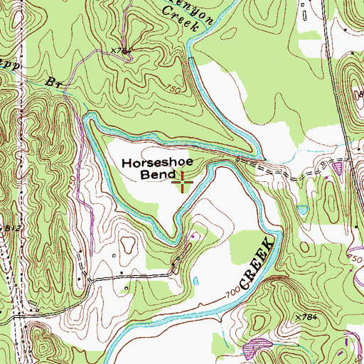 Topographic Map of Horseshoe Bend, GA