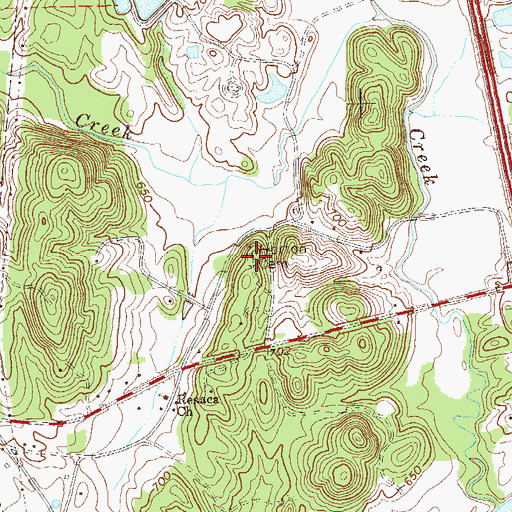 Topographic Map of Horton Cemetery, GA