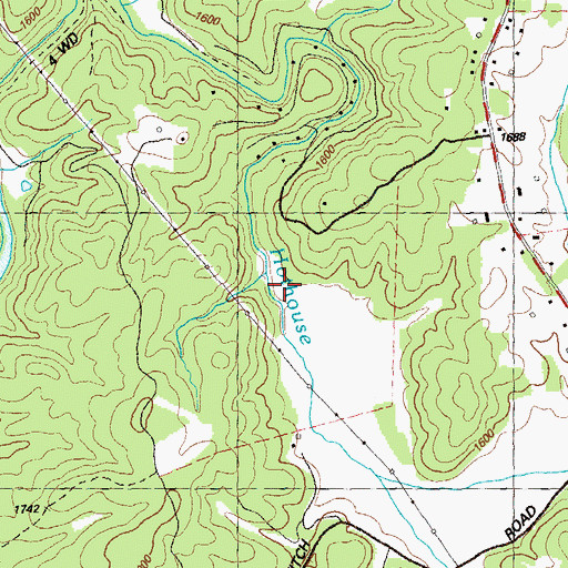 Topographic Map of Hothouse Valley, GA