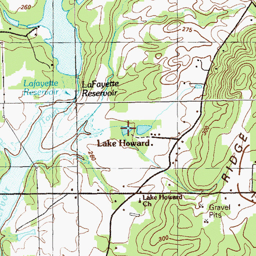 Topographic Map of Lake Howard, GA