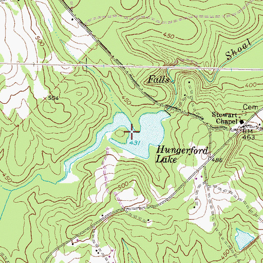 Topographic Map of Hungerford Lake, GA