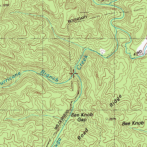 Topographic Map of Hurricane Branch, GA