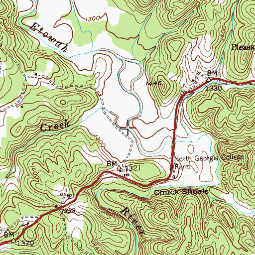 Topographic Map of Hurricane Creek, GA