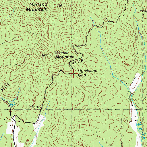 Topographic Map of Hurricane Gap, GA