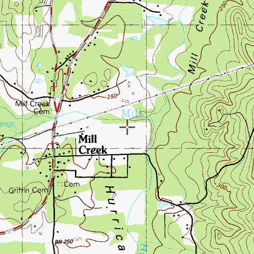Topographic Map of Hurricane Valley, GA
