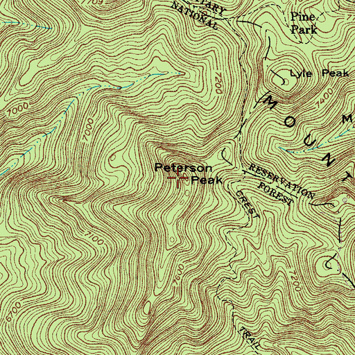 Topographic Map of Peterson Peak, AZ