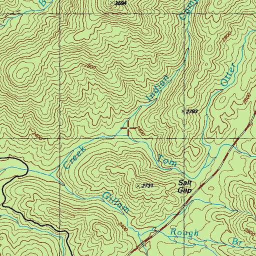 Topographic Map of Indian Camp Creek, GA