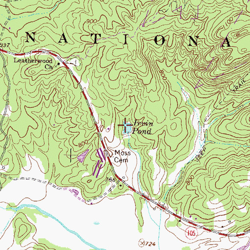 Topographic Map of Irvin Pond, GA