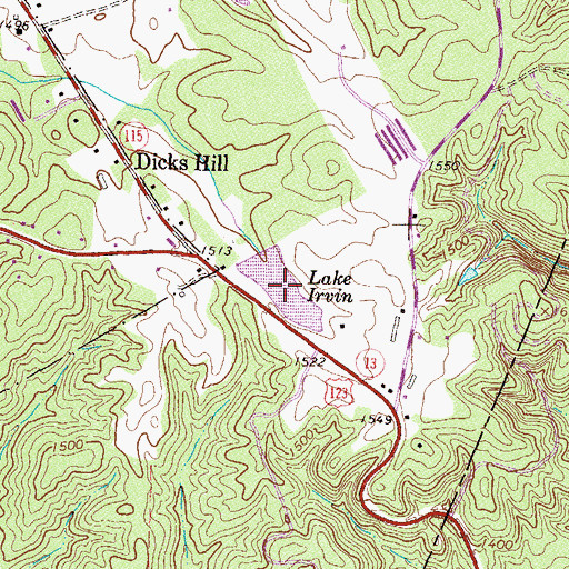 Topographic Map of Lake Irvin, GA