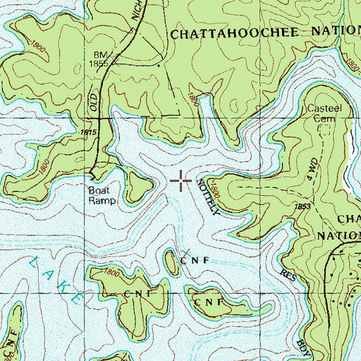 Topographic Map of Ivylog Creek, GA