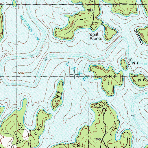 Topographic Map of Jack Creek, GA