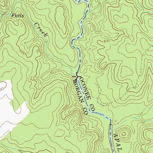 Topographic Map of Jacks Creek, GA