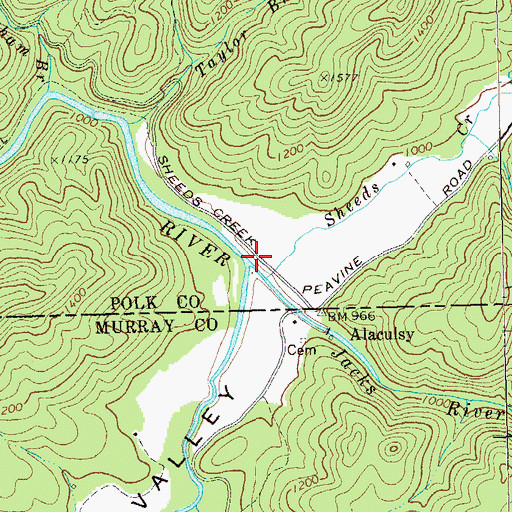 Topographic Map of Jacks River, GA