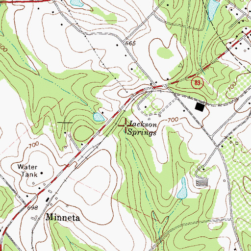 Topographic Map of Jackson Springs, GA