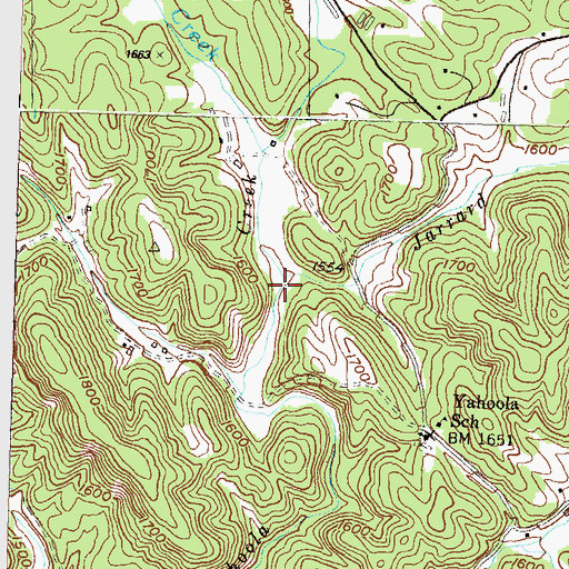 Topographic Map of Jarrard Creek, GA