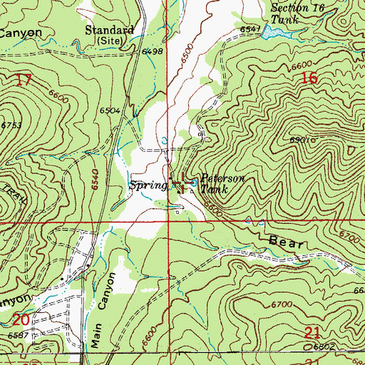 Topographic Map of Peterson Tank, AZ