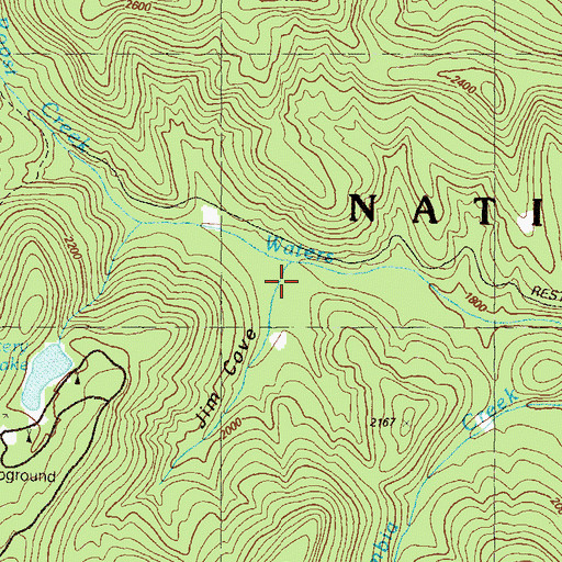 Topographic Map of Jim Cove, GA