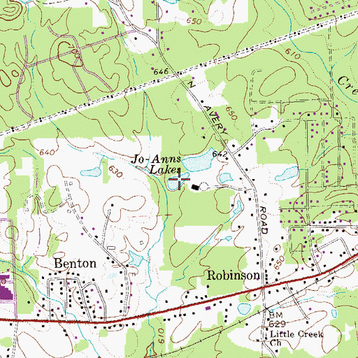 Topographic Map of Jo-Anns Lakes, GA