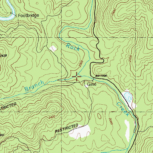 Topographic Map of John Dick Branch, GA