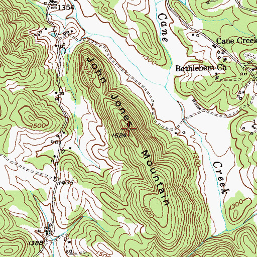 Topographic Map of John Jones Mountain, GA