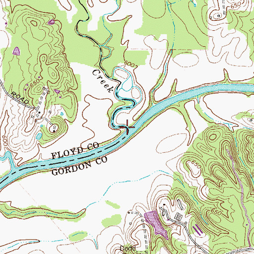 Topographic Map of Johns Creek, GA