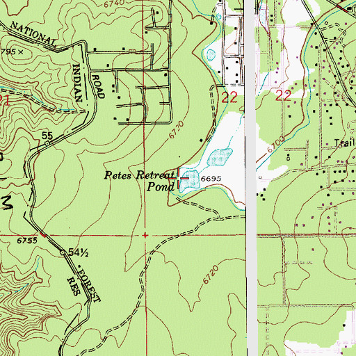 Topographic Map of Petes Retreat Pond, AZ