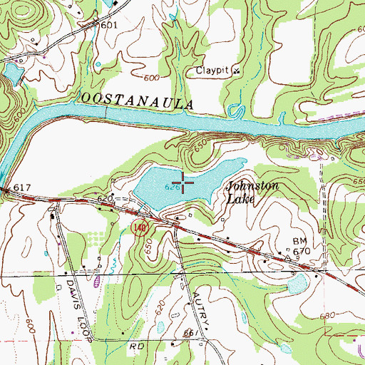 Topographic Map of Johnston Lake, GA