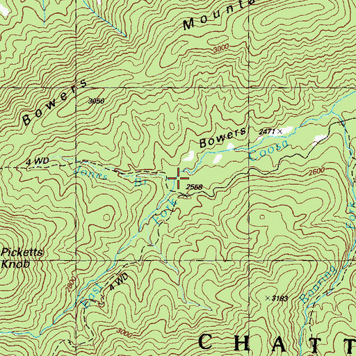 Topographic Map of Jones Branch, GA