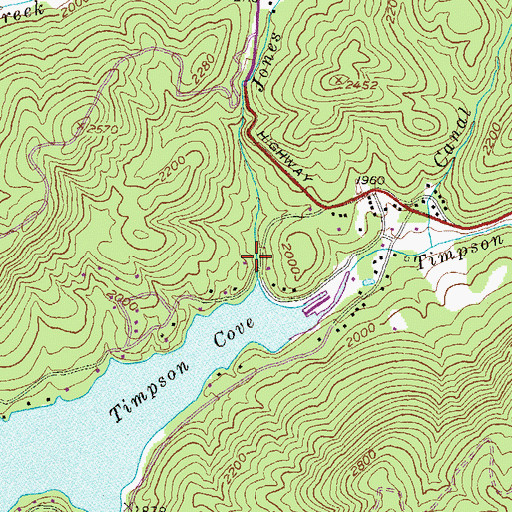 Topographic Map of Jones Branch, GA