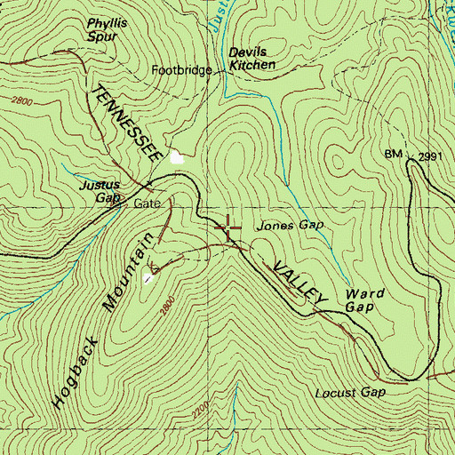 Topographic Map of Jones Gap, GA