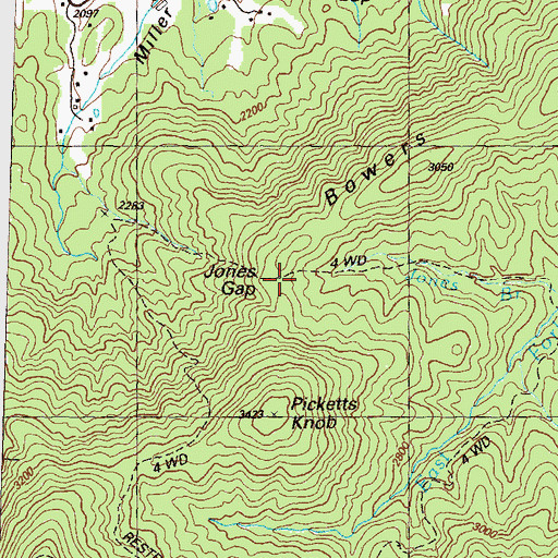 Topographic Map of Jones Gap, GA