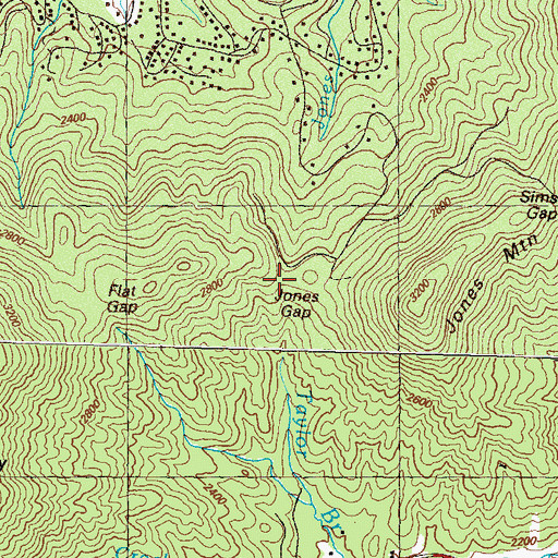 Topographic Map of Jones Gap, GA
