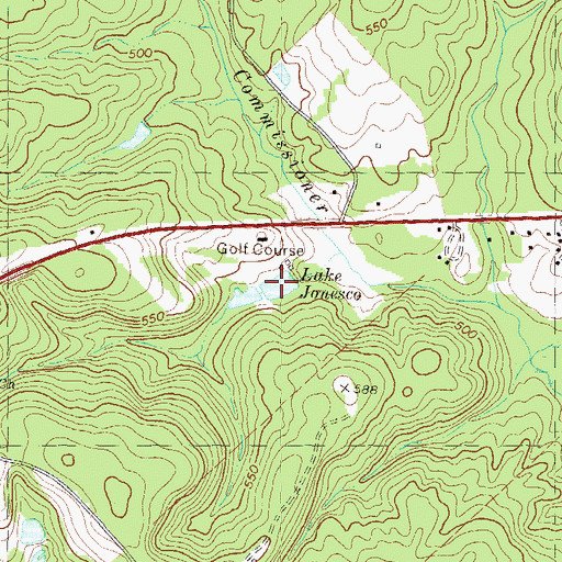 Topographic Map of Lake Jonesco, GA