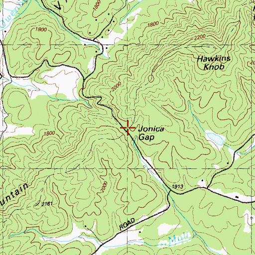 Topographic Map of Jonica Gap, GA