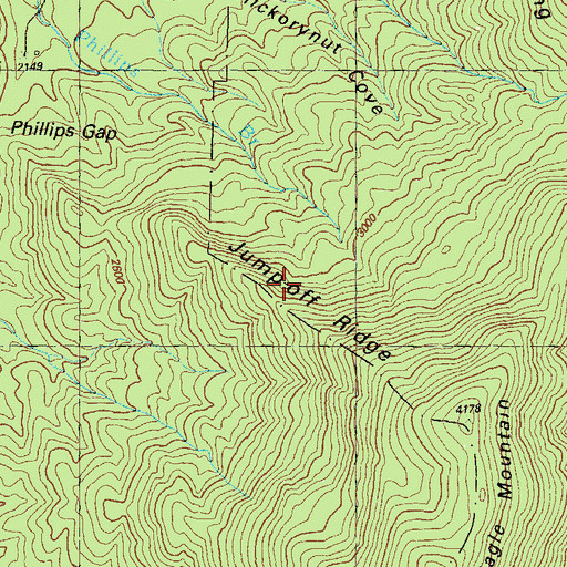 Topographic Map of Jump-off Ridge, GA