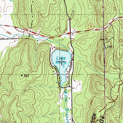 Topographic Map of Lake Kathy, GA