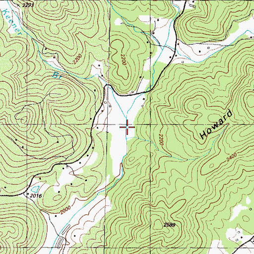 Topographic Map of Keener Branch, GA