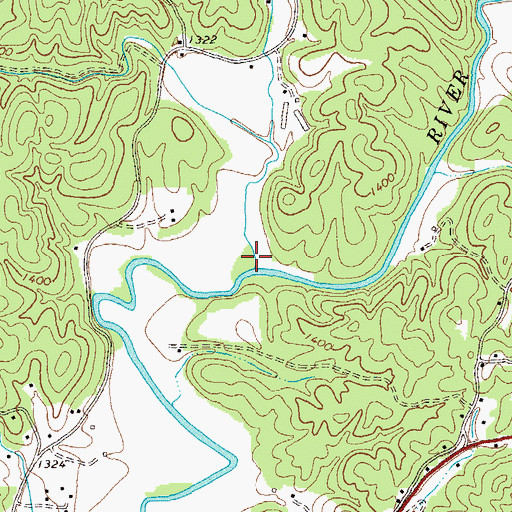 Topographic Map of Kells Creek, GA