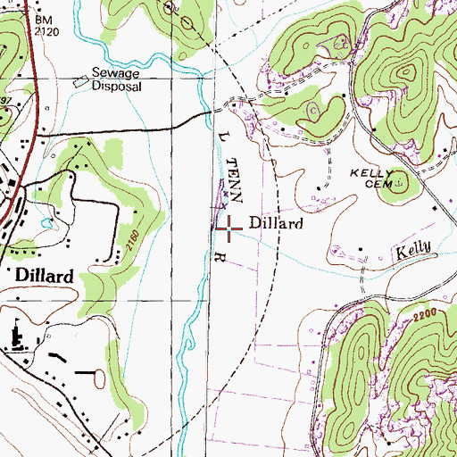 Topographic Map of Kelly Creek, GA